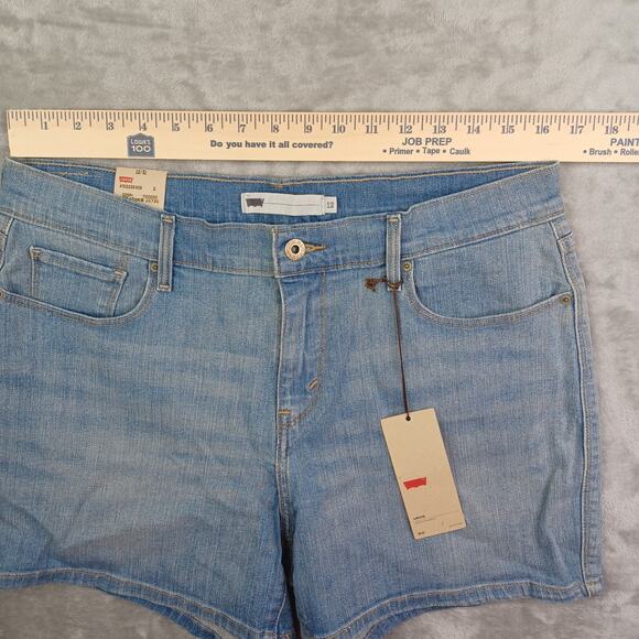 Levi's Denim Shorts Women's Size 12 Mom High Rise 4" Midi Blue Jean W31 Stretch - Picture 7 of 11